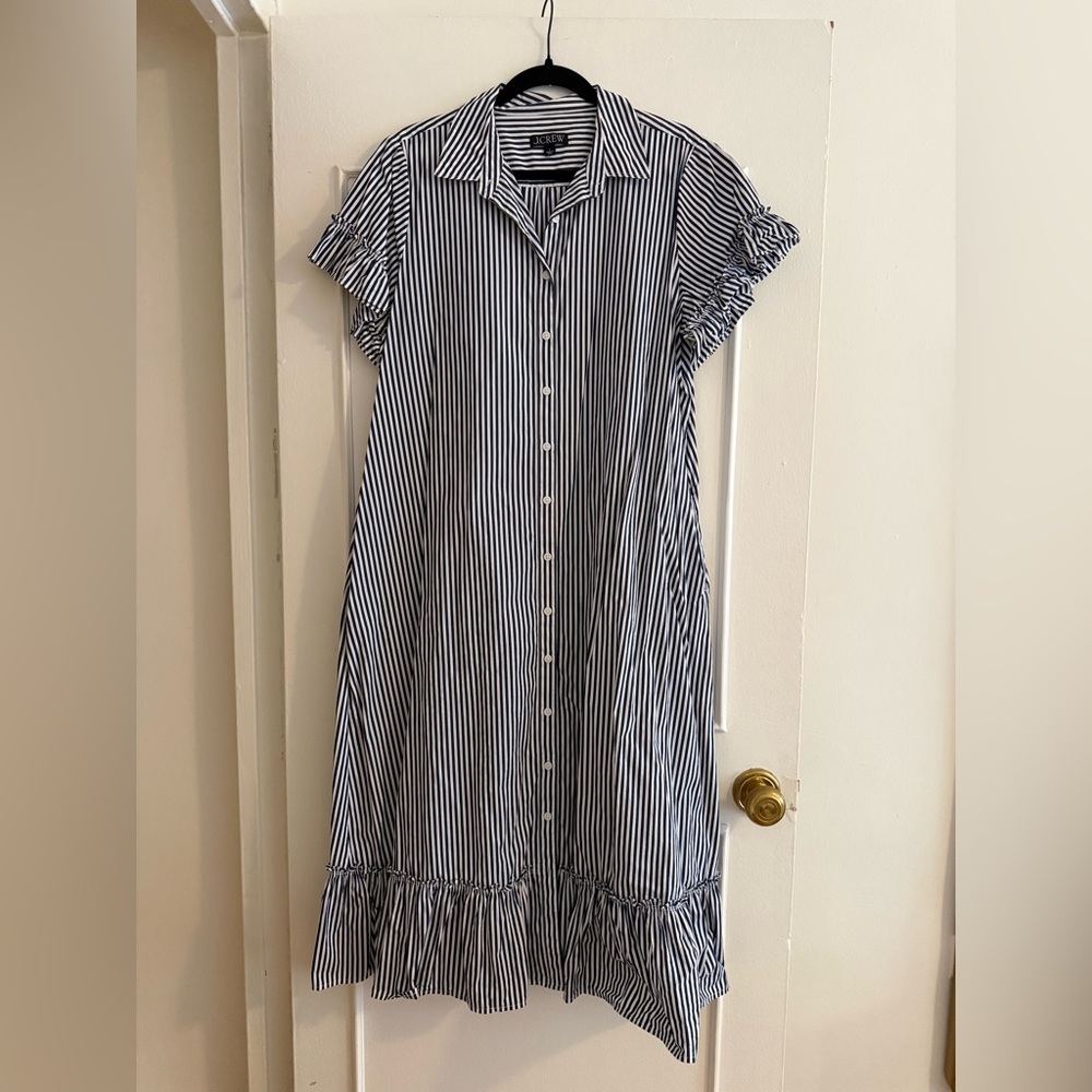 J Crew Maxi Striped Shirt Dress